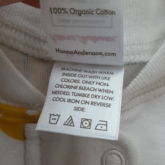Hanna Andersson Toddler 2T Long Sleeve Sleeper Butterfly Zip Up Organic Cotton - Picture 5 of 5